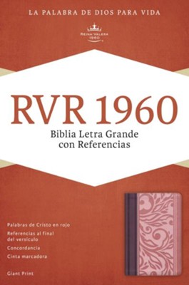 RVR 1960 Biblia Letra Grande con Referencias, borravino y rosado símil piel, RVR 1960 Giant Print Reference Bible, Blush and Wine LeatherTouch