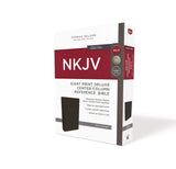 NKJV, Deluxe Reference Bible, Center-Column Giant Print, Leathersoft, Black, Red Letter, Comfort Print