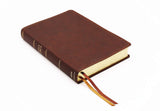 NIV Deluxe Single-Column Comfort Print Reference Bible--soft leather-look, brown