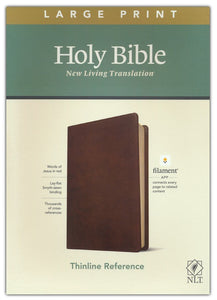 NLT Large-Print Thinline Reference Bible, Filament Enabled Edition--genuine leather, brown