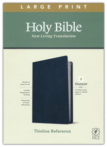NLT Large-Print Thinline Reference Bible, Filament Enabled Edition--genuine leather, blue