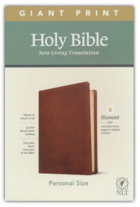 NLT Personal Size Giant Print Holy Bible (Red Letter, LeatherLike, Rustic Brown): Includes Free Access to the Filament Bible App Delivering Study Notes, Devotionals, Worship Music, and Video Imitation Leather – Large Print
