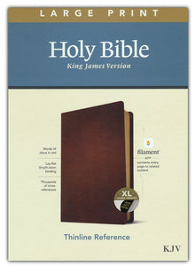 KJV Large-Print Thinline Reference Bible, Filament Enabled Edition--genuine leather, brown (indexed)