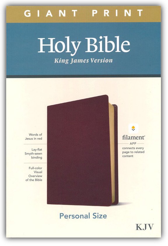 KJV Personal Size Giant Print Holy Bible (Red Letter, Genuine Leather, Burgundy): Includes Free Access to the Filament Bible App Delivering Study Notes, Devotionals, Worship Music, and Video Leather Bound – Large Print
