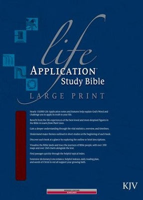 KJV Life Application Study Bible 2nd Edition, Large Print, Bonded leather, burgundy