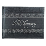 In Loving Memory Guest Book - Memorial Guest Book in Padded Faux Leather w/ Debossed Cover Design - Condolence Book, Funeral Guest Book, Memorial Sign-in Book for Funerals & Memorial Services
