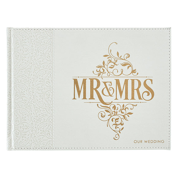 Mr. & Mrs. Our Wedding Guest Book, White