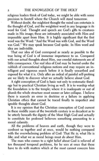 The Knowledge of the Holy