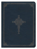 CSB Ancient Faith Study Bible--soft leather-look, navy blue