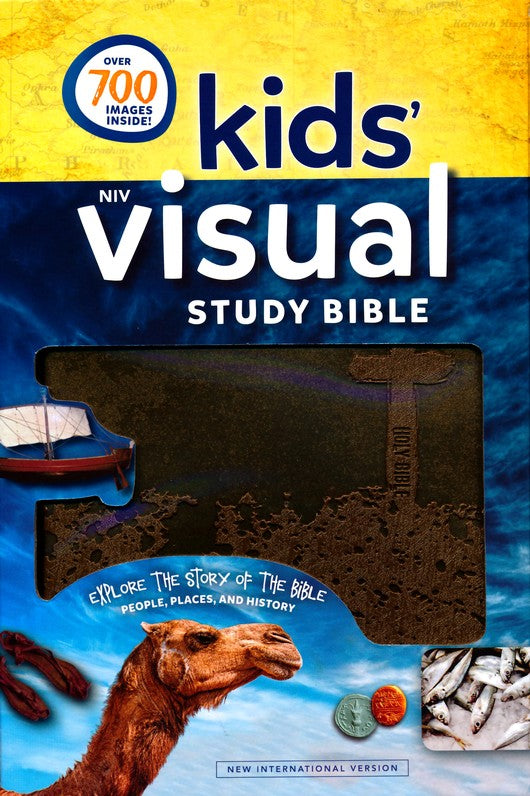 NIV, Kids' Visual Study Bible, Leathersoft, Bronze, Full Color Interior: Explore the Story of the Bible---People, Places, and History Imitation Leather