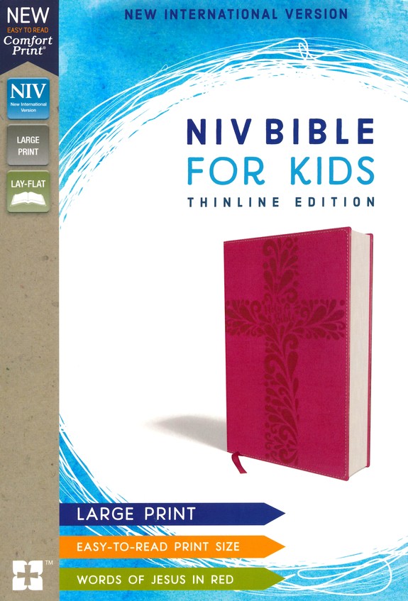 NIV Bible for Kids, Large Print, Imitation Leather - Pink ZONDERKIDZ