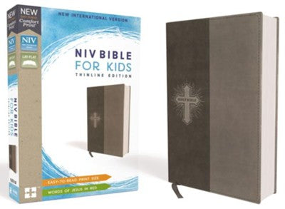 NIV Comfort Print Bible for Kids, Imitation Leather, Gray