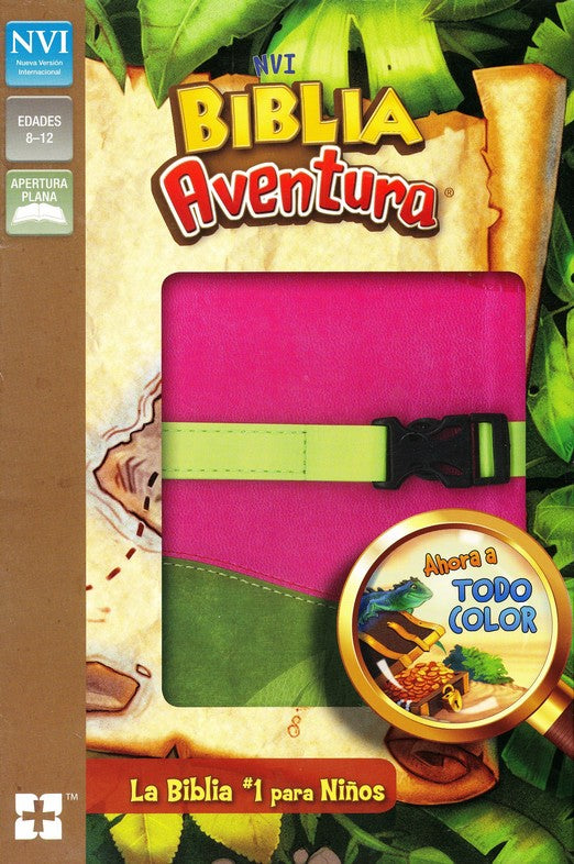 Biblia Aventura NVI, Piel Simil, Rosado/Verde (NVI Adventure Bible, Imitation Leather Pink/Green)