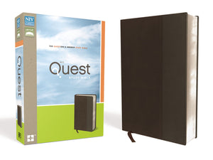 NIV, Quest Study Bible, Leathersoft, Brown/Gray: The Question and Answer Bible