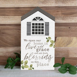 We Open Our Home in Love an Grace Wood Art