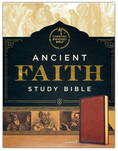 CSB Ancient Faith Study Bible--soft leather-look, tan (indexed)