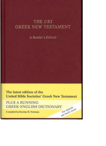 UBS Greek New Testament Reader's Edition Hardcover - Barclay M. Newman