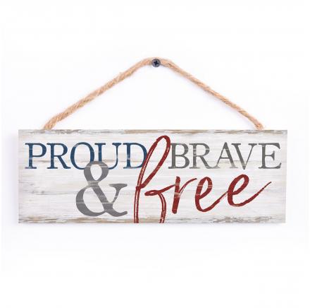 Proud Brave & Free Hanging Jute