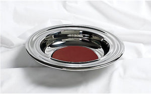 Silver Offering Plate Red Felt