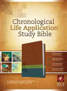 NLT Chronological Life Application Study Bible, Leatherlike Brown/Green/Dark Teal