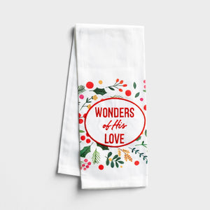 Wonders of His Love - Christmas Tea Towel
