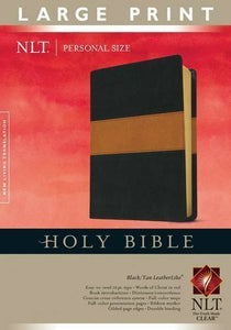 Holy Bible NLT, Personal Size Large Print edition, TuTone (Red Letter, LeatherLike, Black/Tan)